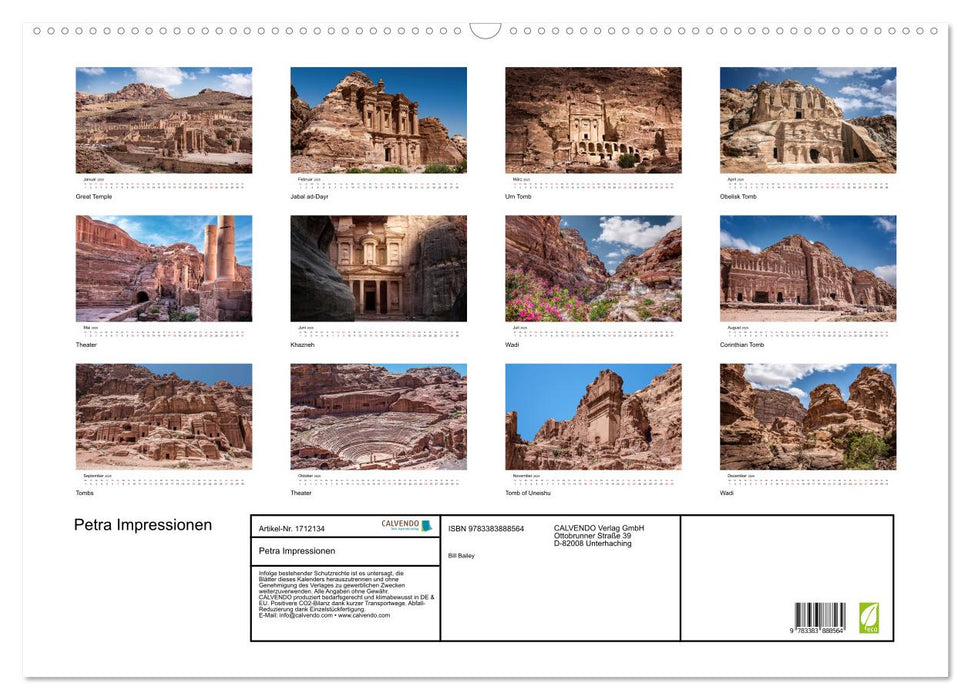 Petra Impressionen (CALVENDO Wandkalender 2025)