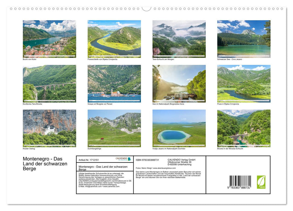 Montenegro - Das Land der schwarzen Berge (CALVENDO Premium Wandkalender 2025)