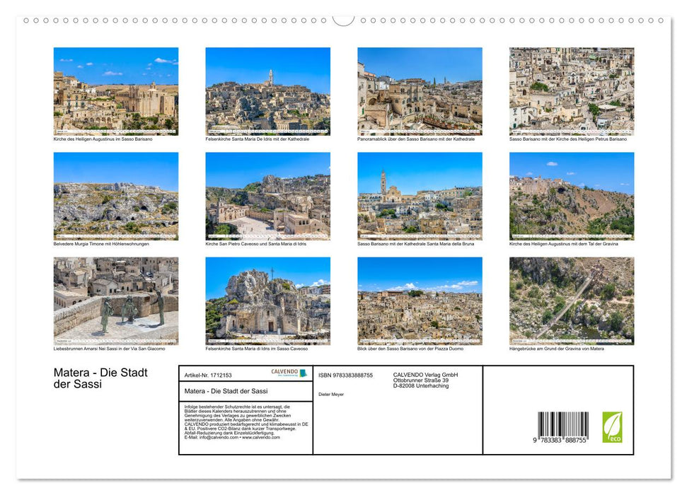 Matera - Die Stadt der Sassi (CALVENDO Premium Wandkalender 2025)