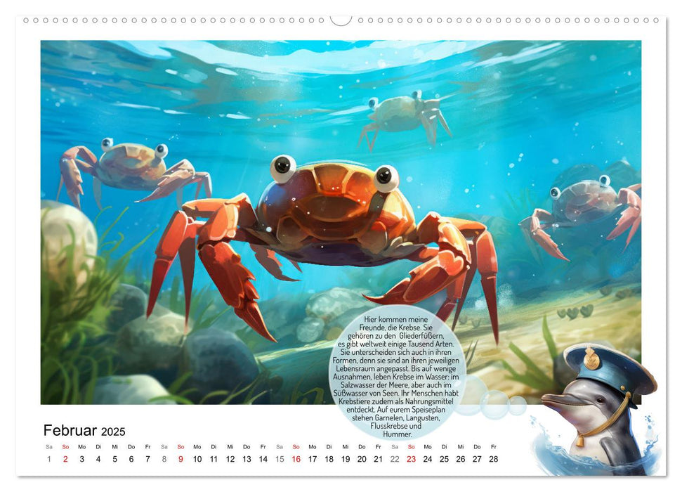 Dupini, der Delfin, und seine zauberhafte Unterwasserwelt (CALVENDO Premium Wandkalender 2025)