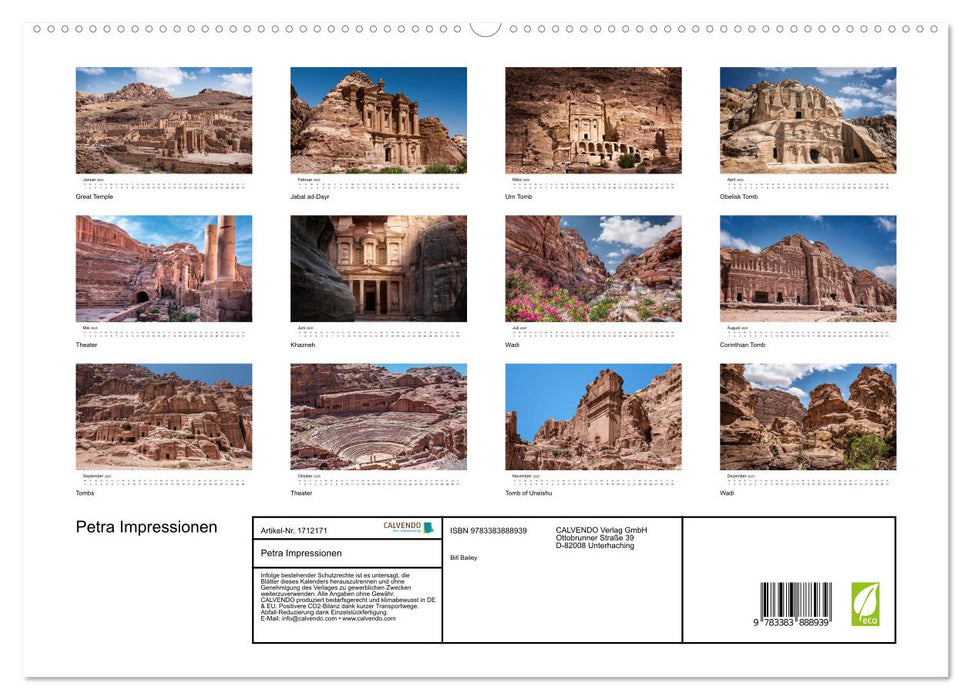 Petra Impressionen (CALVENDO Premium Wandkalender 2025)