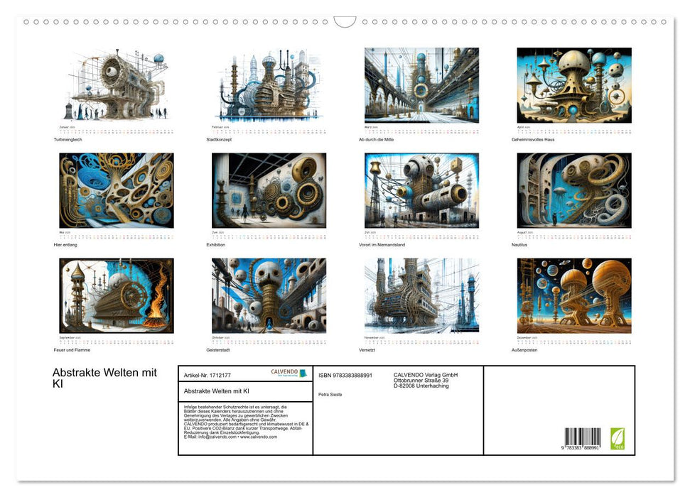 Abstrakte Welten mit KI (CALVENDO Wandkalender 2025)