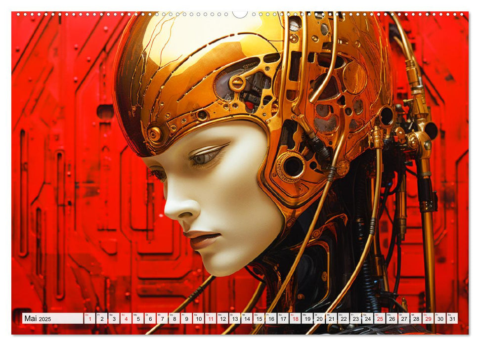 Roboter Portraits. Zukunft und Visionen (CALVENDO Premium Wandkalender 2025)