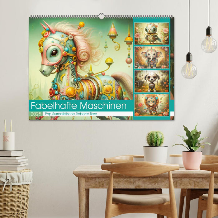 Fabelhafte Maschinen. Pop-Surrealistische Roboter-Tiere (CALVENDO Wandkalender 2025)