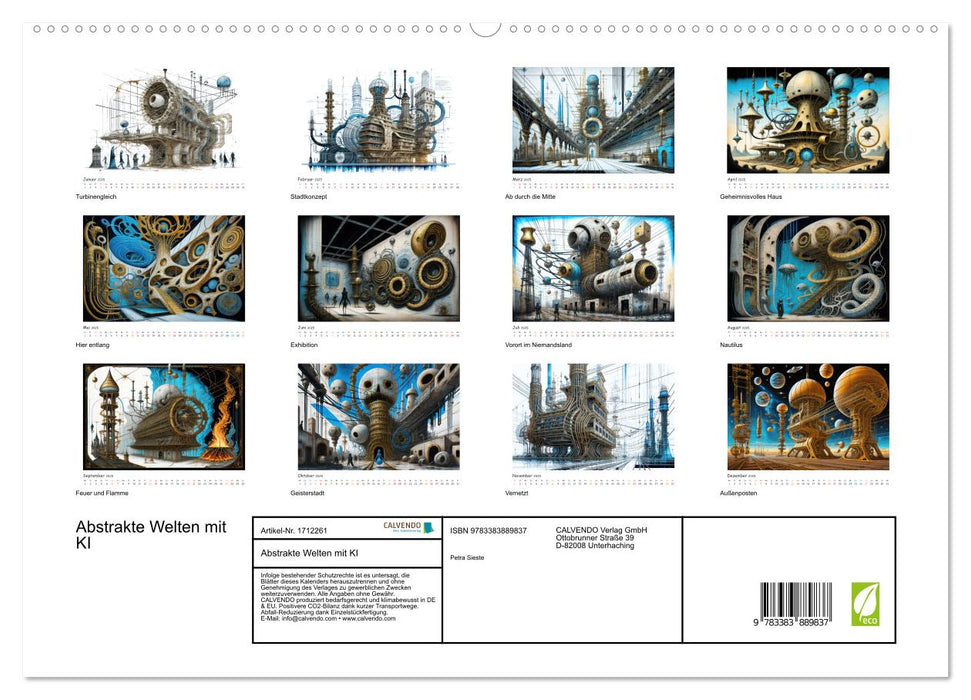 Abstrakte Welten mit KI (CALVENDO Premium Wandkalender 2025)