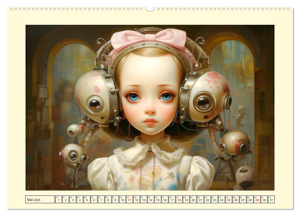 Roboter Puppen. Surrealistische Illustrationen (CALVENDO Wandkalender 2025)