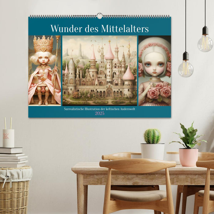 Wunder des Mittelalters. Surrealistische Illustration der keltischen Anderswelt (CALVENDO Wandkalender 2025)