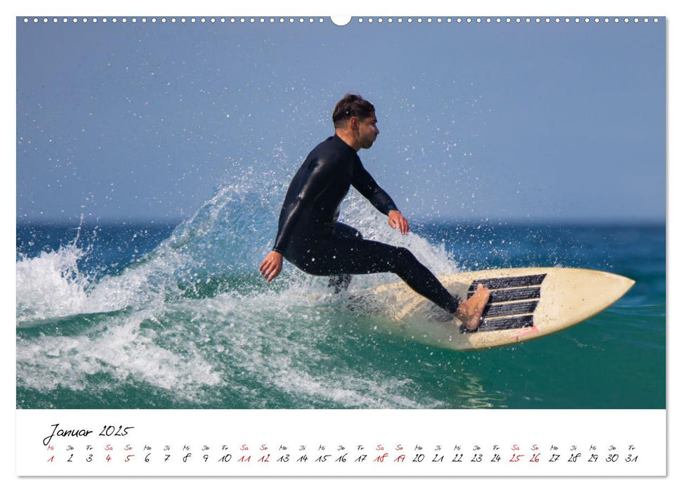 Surfen in der Bretagne (CALVENDO Premium Wandkalender 2025)