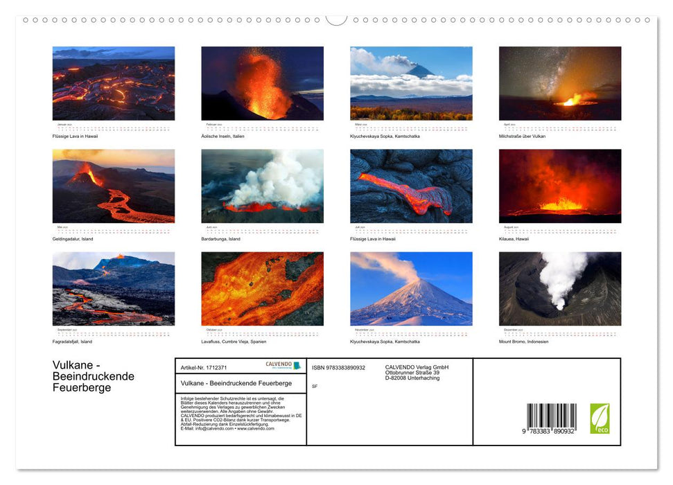 Vulkane - Beeindruckende Feuerberge (CALVENDO Premium Wandkalender 2025)