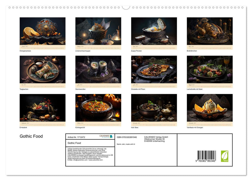 Gothic Food (CALVENDO Premium Wandkalender 2025)