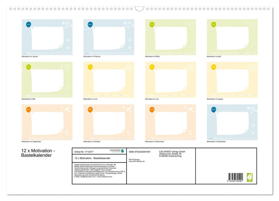 12 x Motivation - Bastelkalender (CALVENDO Wandkalender 2025)