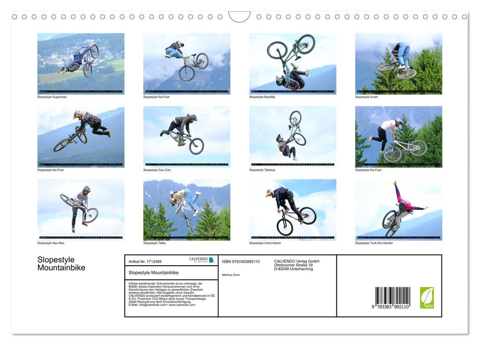 Slopestyle Mountainbike (CALVENDO Wandkalender 2025)