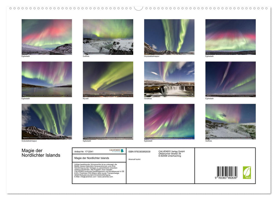 Magie der Nordlichter Islands (CALVENDO Premium Wandkalender 2025)