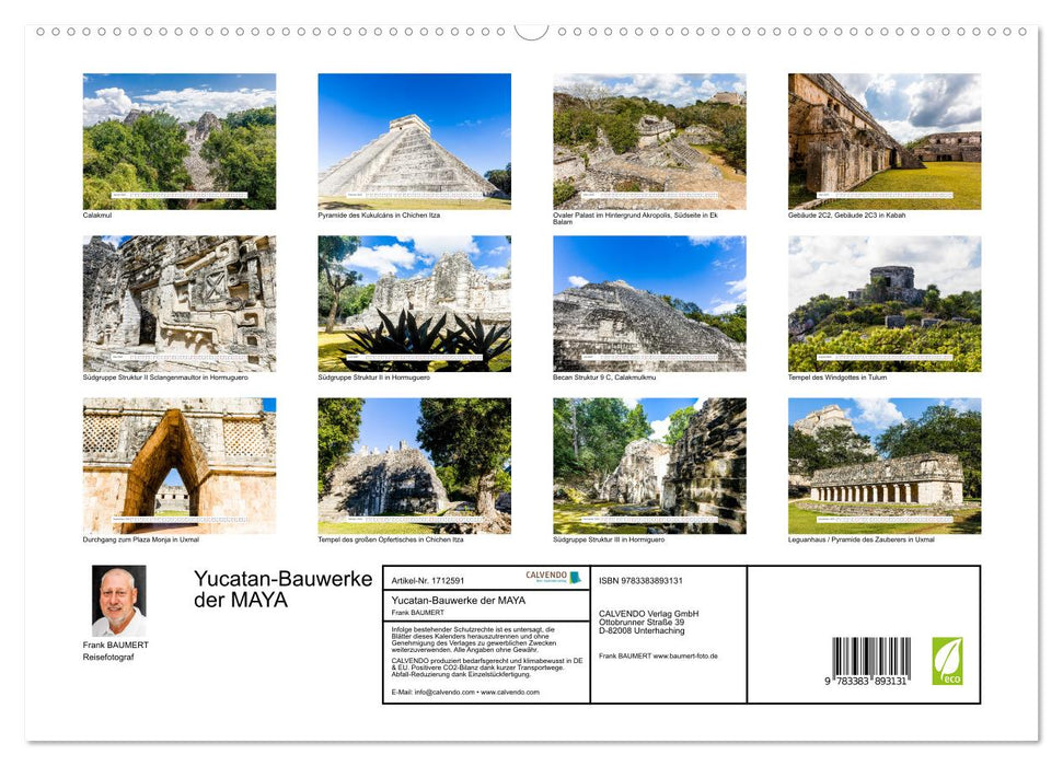 Yucatan-Bauwerke der MAYA (CALVENDO Premium Wandkalender 2025)