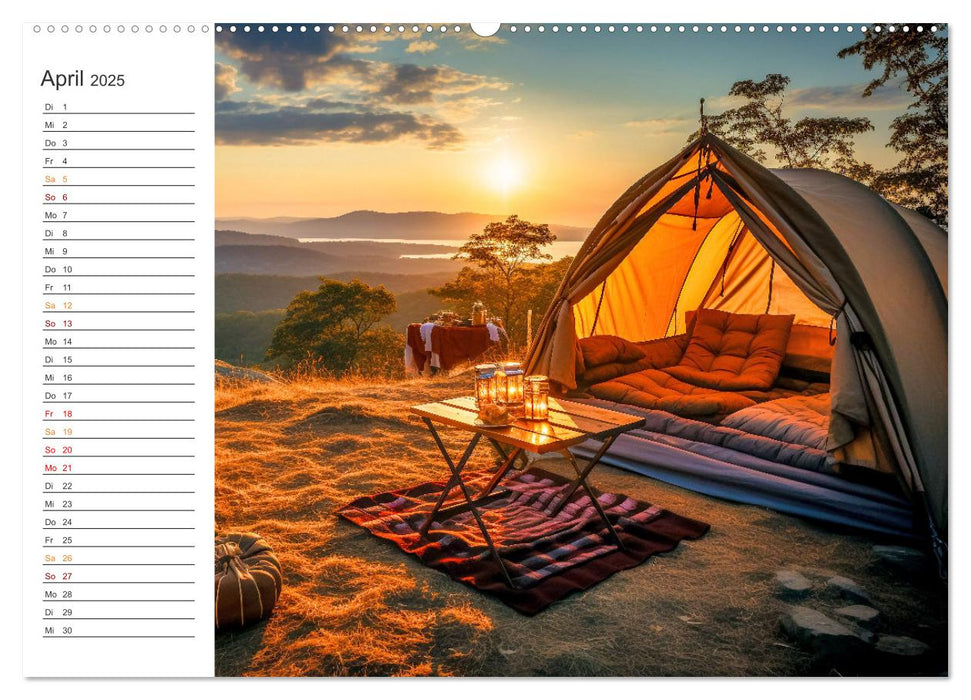 Camping mit dem Zelt (CALVENDO Wandkalender 2025)