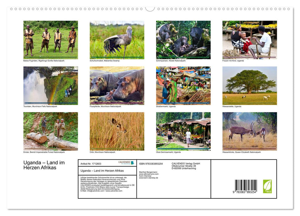 Uganda – Land im Herzen Afrikas (CALVENDO Premium Wandkalender 2025)