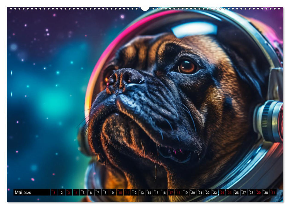 Hunde im Weltall (CALVENDO Wandkalender 2025)