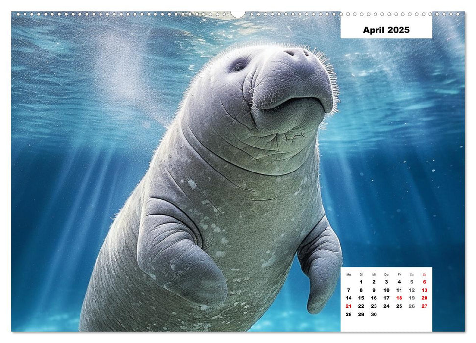 Manatees. Faszinierende Rundschwanzseekühe (CALVENDO Wandkalender 2025)