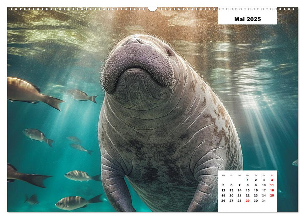 Manatees. Faszinierende Rundschwanzseekühe (CALVENDO Wandkalender 2025)