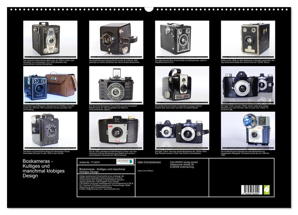 Boxkameras - Kultiges und manchmal klobiges Design (CALVENDO Wandkalender 2025)