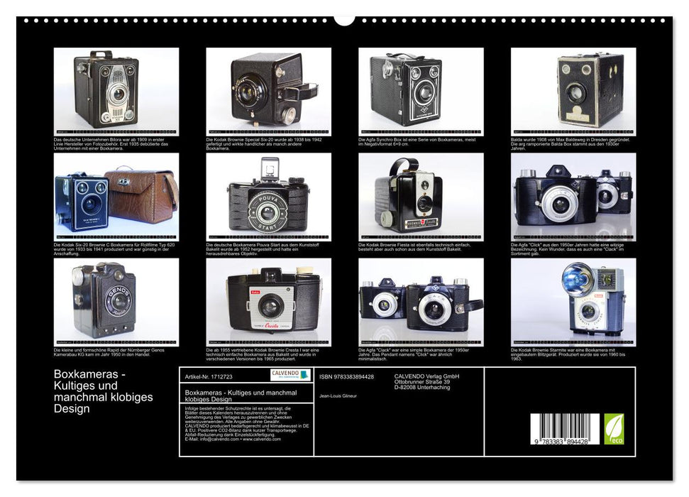 Boxkameras - Kultiges und manchmal klobiges Design (CALVENDO Premium Wandkalender 2025)