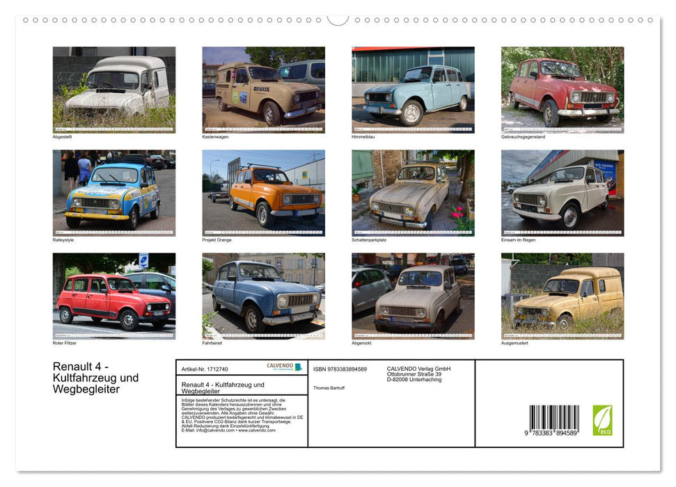 Renault 4 - Kultfahrzeug und Wegbegleiter (CALVENDO Premium Wandkalender 2025)