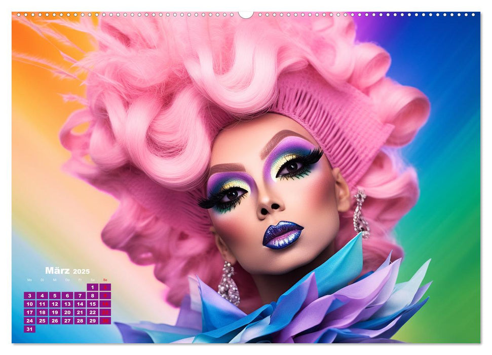 Drag Queens. Glamouröse und wunderschöne Drag-Kunst (CALVENDO Wandkalender 2025)