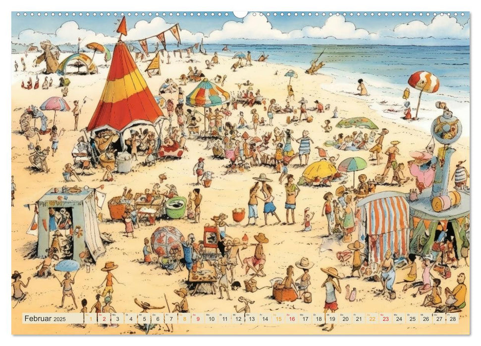 Am Strand da ist was los (CALVENDO Wandkalender 2025)