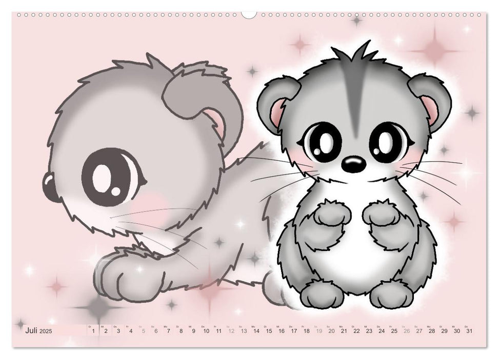 niedliche Kawaii Tiere (CALVENDO Premium Wandkalender 2025)