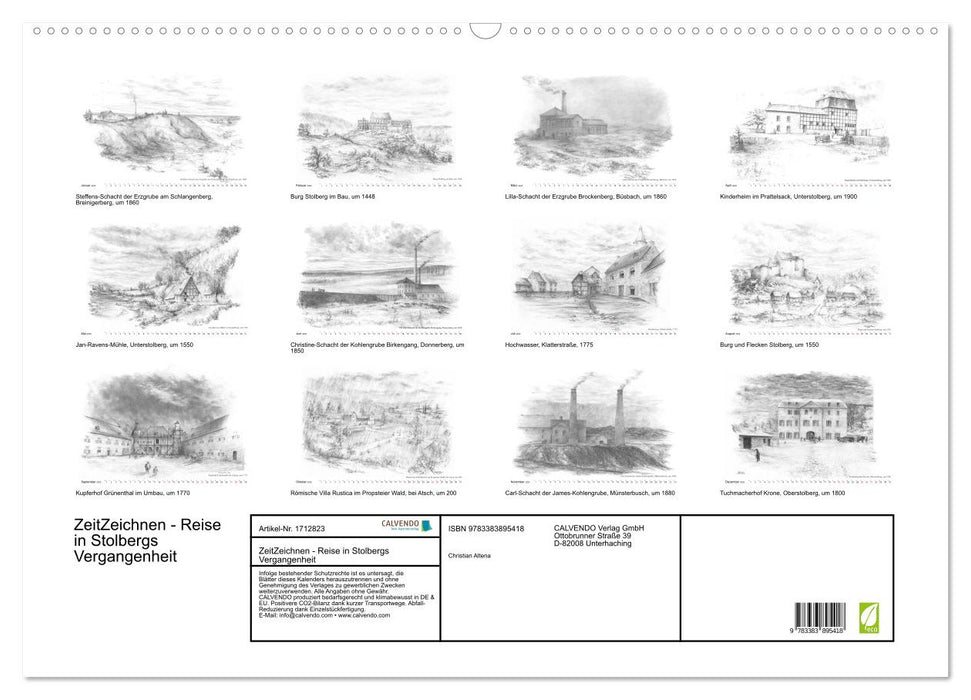 ZeitZeichnen - Reise in Stolbergs Vergangenheit (CALVENDO Wandkalender 2025)