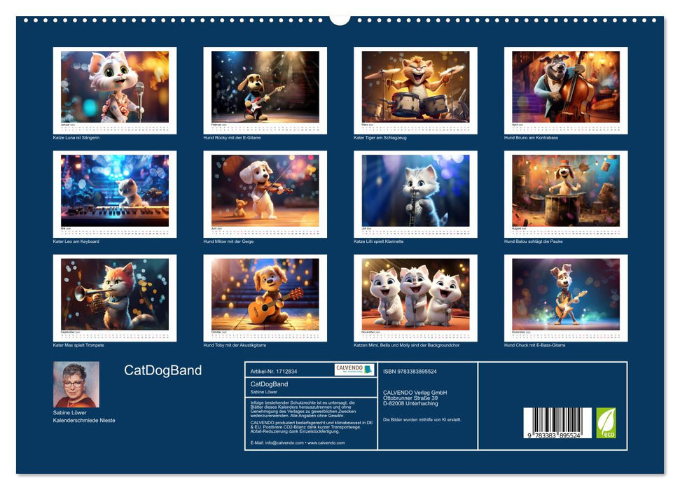 CatDogBand (CALVENDO Premium Wandkalender 2025)