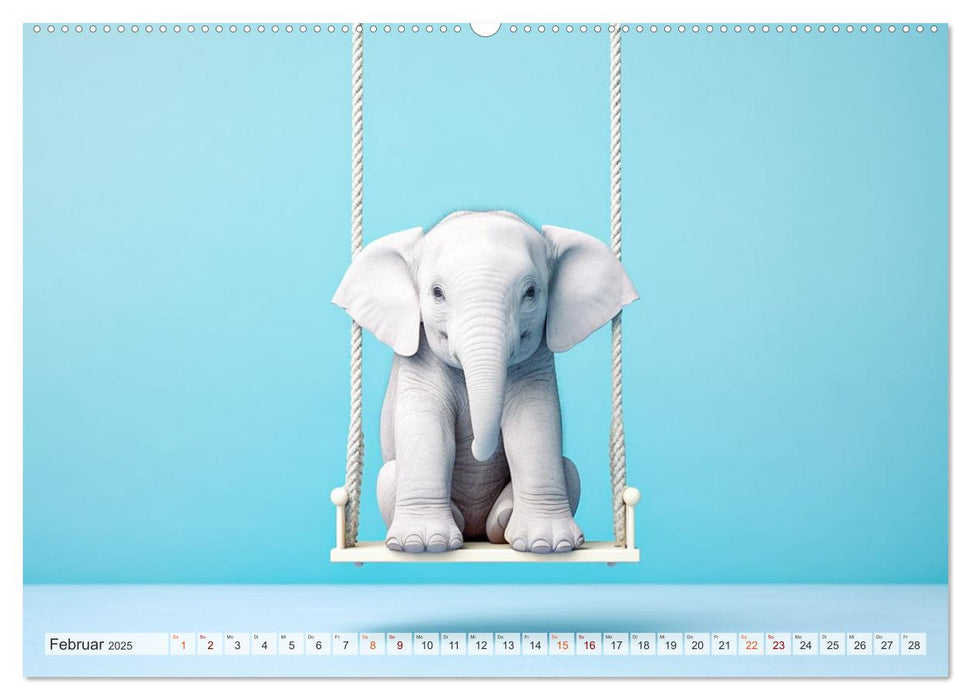 Der kleine weiße Elefant (CALVENDO Wandkalender 2025)