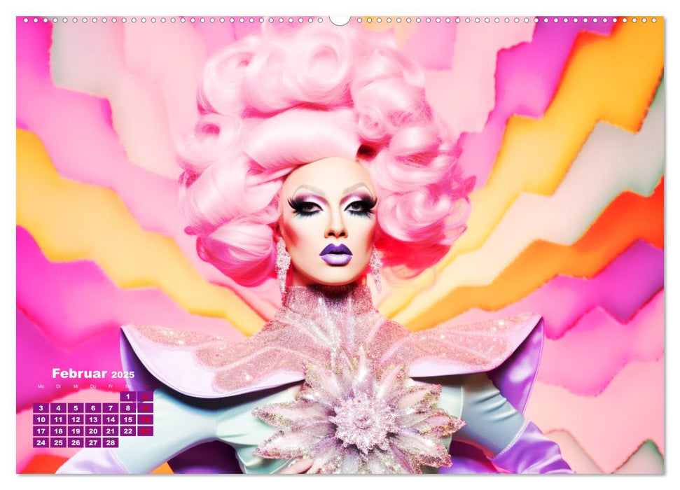 Drag Queens. Glamouröse und wunderschöne Drag-Kunst (CALVENDO Premium Wandkalender 2025)