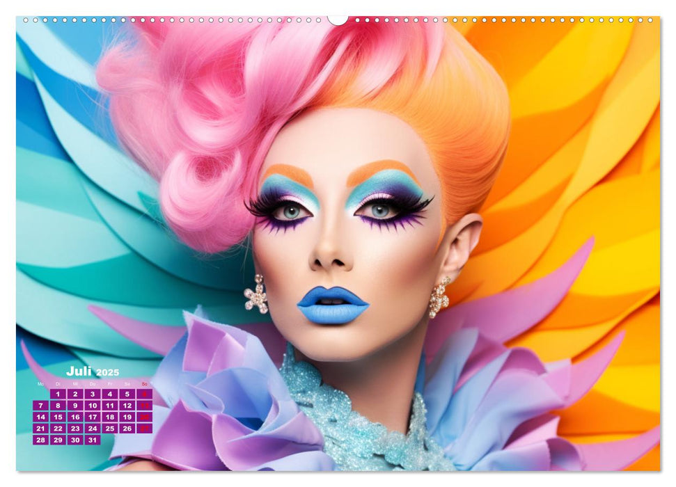 Drag Queens. Glamouröse und wunderschöne Drag-Kunst (CALVENDO Premium Wandkalender 2025)