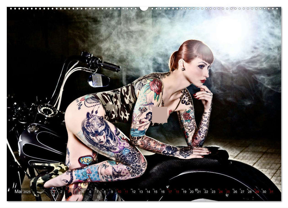 Motorräder und Sexy Girls (CALVENDO Wandkalender 2025)