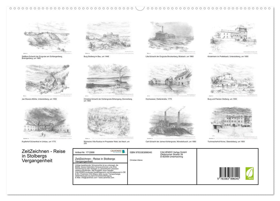 ZeitZeichnen - Reise in Stolbergs Vergangenheit (CALVENDO Premium Wandkalender 2025)