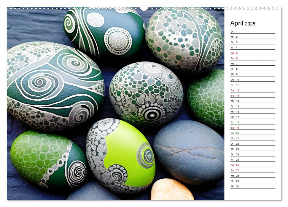 Do-It-Yourself Kunst - Entdecke die Freude am Steine bemalen (CALVENDO Premium Wandkalender 2025)