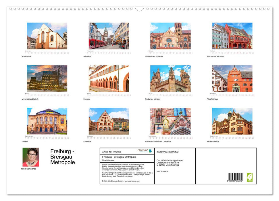 Freiburg - Breisgau Metropole (CALVENDO Wandkalender 2025)