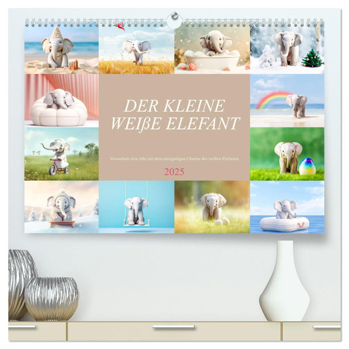 Der kleine weiße Elefant (CALVENDO Premium Wandkalender 2025)