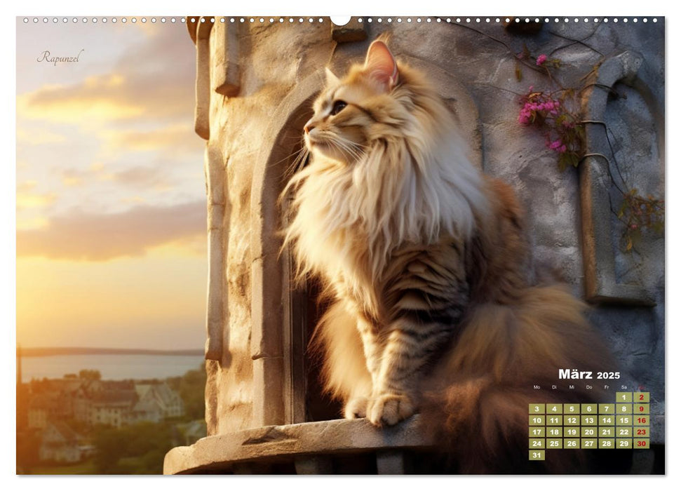 Märchenhafte Helden - Eine Reise in die magische Welt unserer Katzen (CALVENDO Wandkalender 2025)