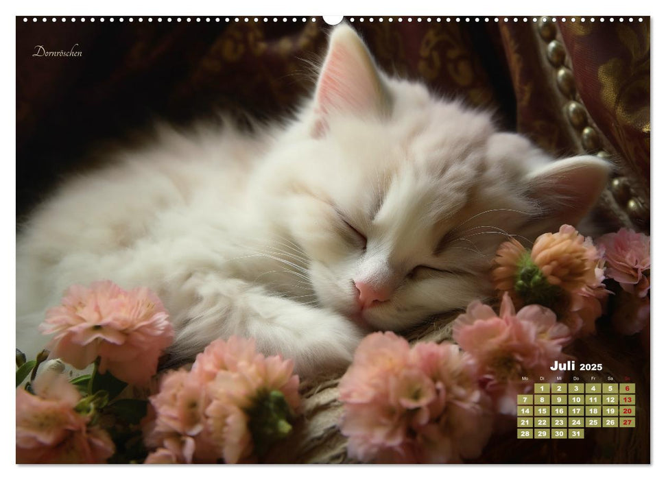 Märchenhafte Helden - Eine Reise in die magische Welt unserer Katzen (CALVENDO Premium Wandkalender 2025)