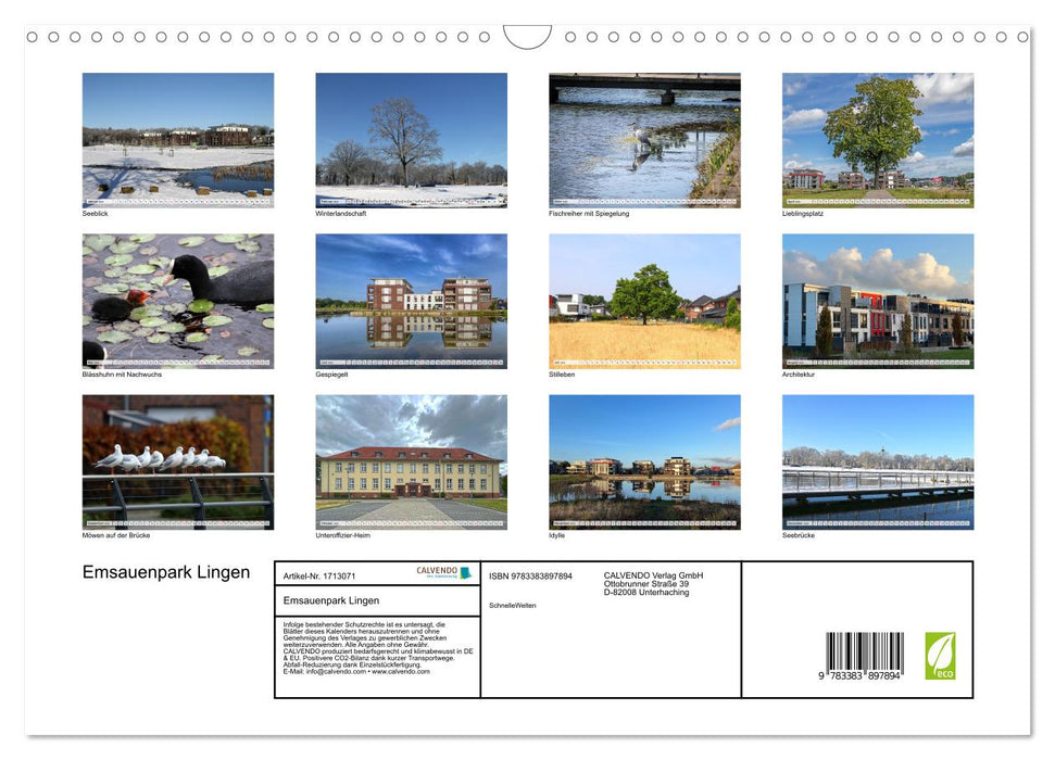 Emsauenpark Lingen (CALVENDO Wandkalender 2025)