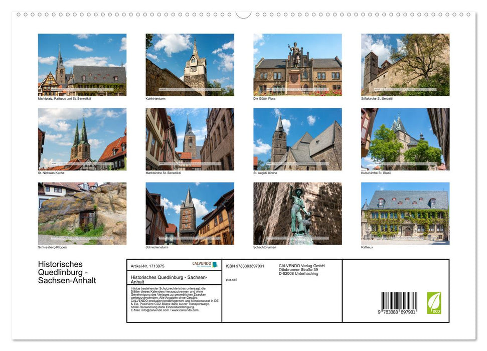 Historisches Quedlinburg - Sachsen-Anhalt (CALVENDO Premium Wandkalender 2025)