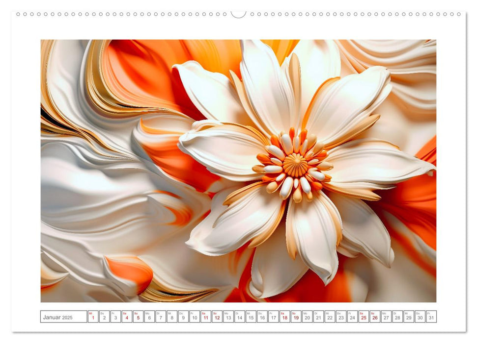 Eleganz in Gold und Orange (CALVENDO Wandkalender 2025)