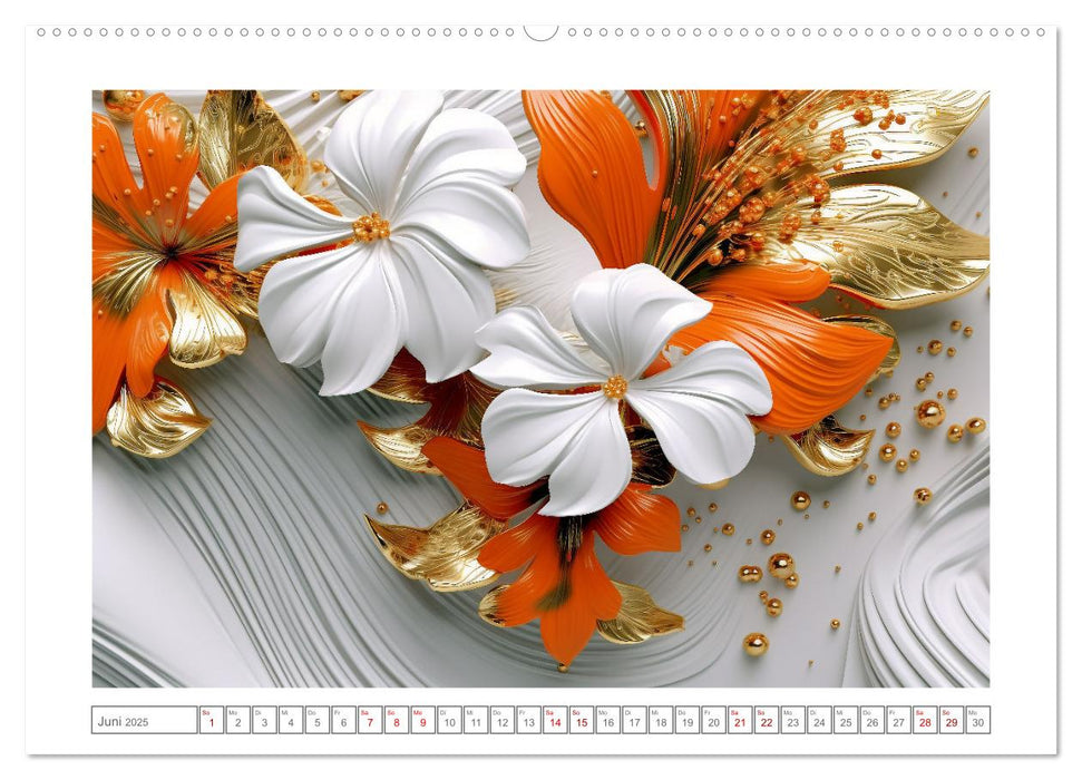 Eleganz in Gold und Orange (CALVENDO Wandkalender 2025)