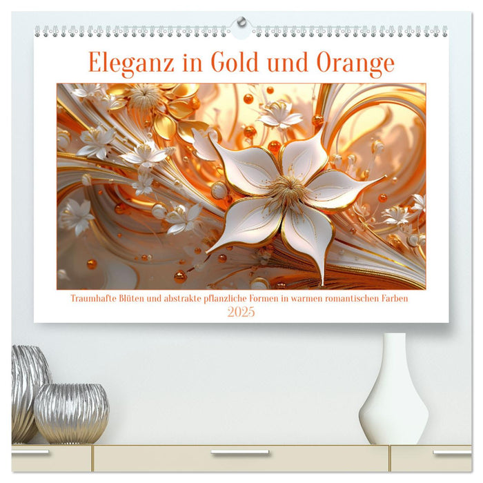 Eleganz in Gold und Orange (CALVENDO Premium Wandkalender 2025)