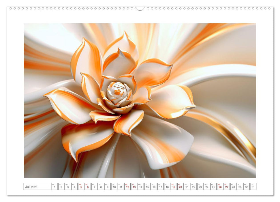 Eleganz in Gold und Orange (CALVENDO Premium Wandkalender 2025)