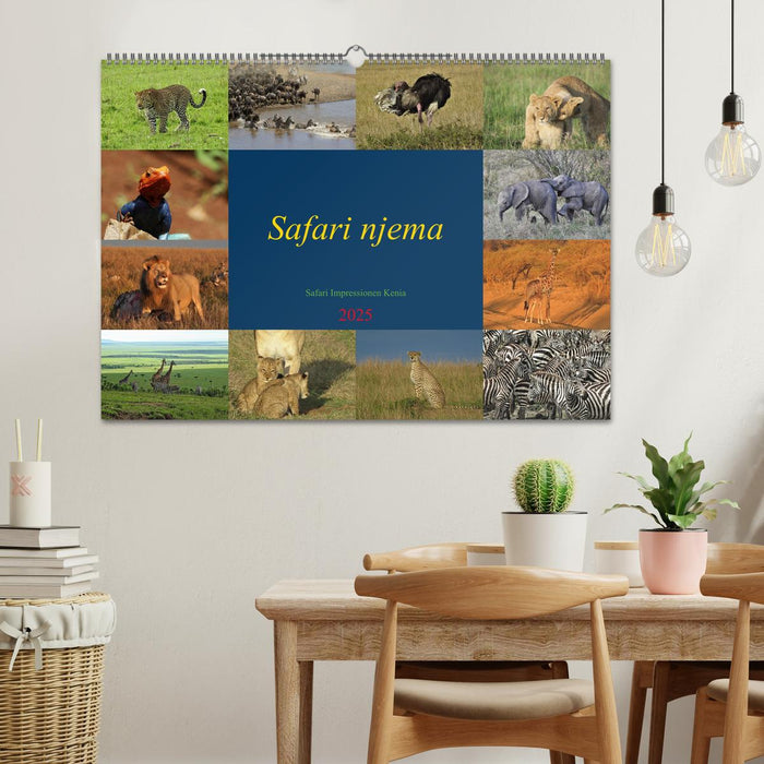 Safari njema - Safari Impressionen Kenia (CALVENDO Wandkalender 2025)