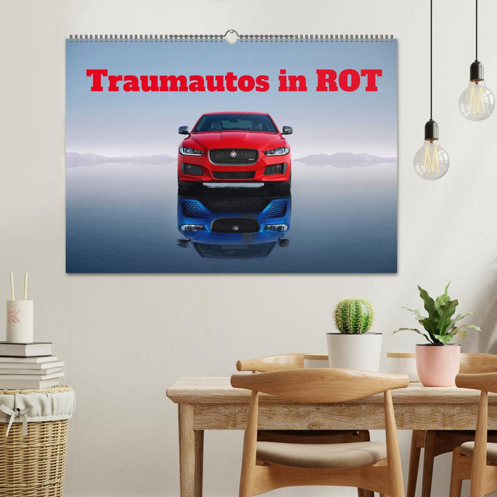 Traumautos in Rot (CALVENDO Wandkalender 2025)