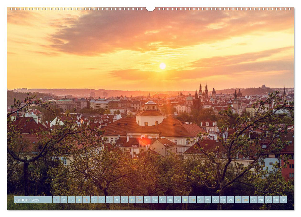 Frühling in Prag (CALVENDO Premium Wandkalender 2025)